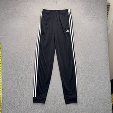 Adidas Jogger Track Pants Boys XL 18x20 Black Elastic Waist Pockets