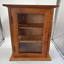 Curio Display Cabinet Glass Door  Sides 3 Shelf Wall/Tabletop 16.25x13.25x7  