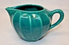 Vintage Shawnee Pottery Valencia Swirl Teal Green 14oz Ceramic Creamer, 1937-40