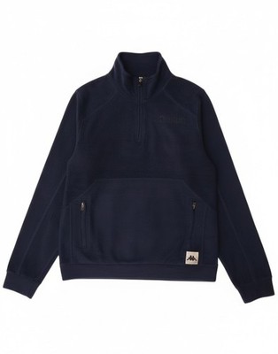Kappa Mens Graphic Zip Neck Fleece Jumper Medium Navy Blue Polyester BX07
