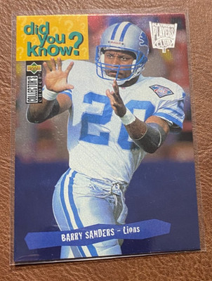 1995 Upper Deck Collector's Choice - Did You Know? Barry Sanders #31 Platinum...