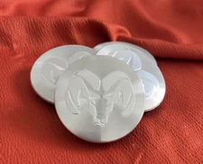 4 Silver Chrome Dodge 63mm Wheel Center Caps Fits Challenger Charger RAM 1500