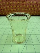 Depression Glass, Yellow, Ribbed Juice Glass, VGC