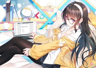 Anime girls art portrait bai yemeng brunette long hair Custom Gaming Mat Desk