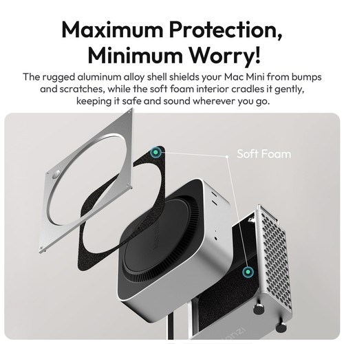 ULANZI QT01 Mac mini Case Aluminum Case Compatible with 2024 Mac mini M4/M4 P... - Photo 6/9