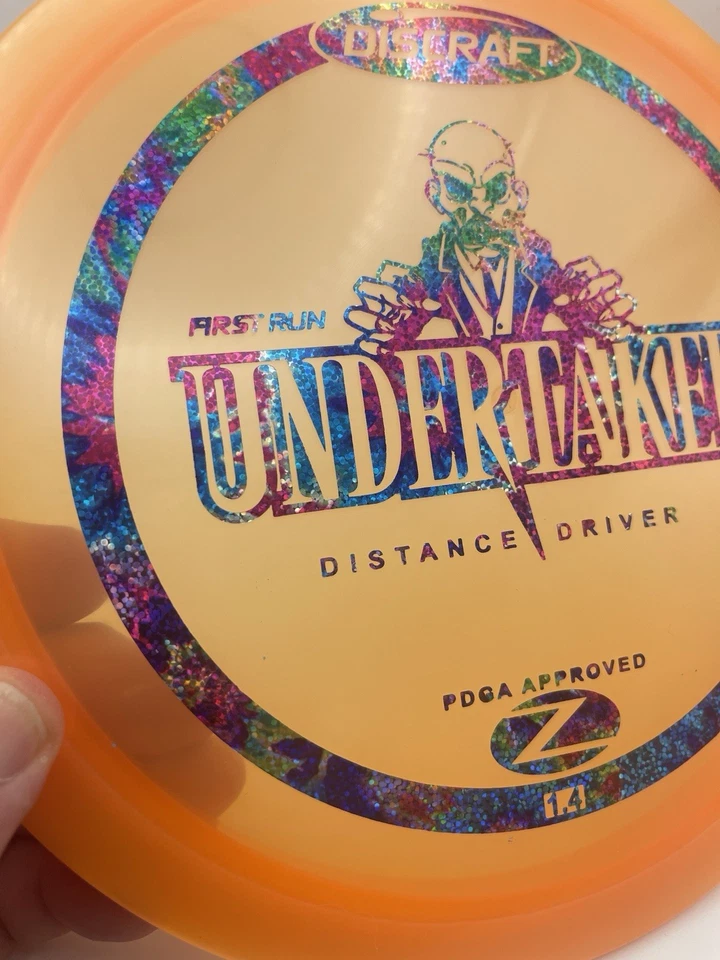 Discraft Disc Golf 1st Run Orange Z Undertaker 172g Party Time Holofoil Stamp. - Image 2 of 4