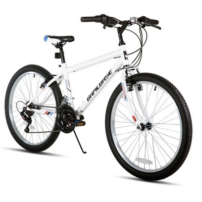 HILAND 24 26 inch Mountain Bike for Men Women, 18 Speeds High-Carbon Steel Fr...