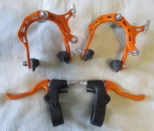 Vintage APSE Orange BMX Brake Set - Levers and Calipers