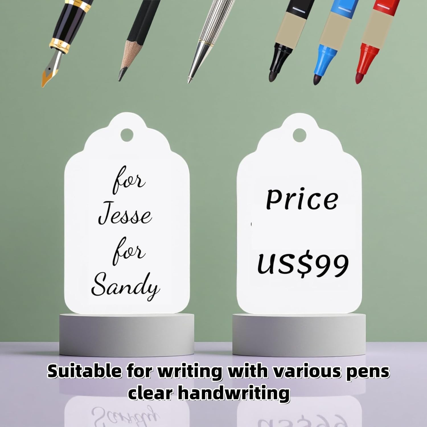 1000 Garage Sale Price Tags Size #5 White Merchandise Hang String Strung Garment