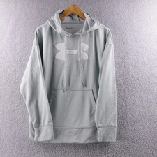 Under Armour Coldgear Performance Stretch Hoodie Mens M Gray Hooded Pullover