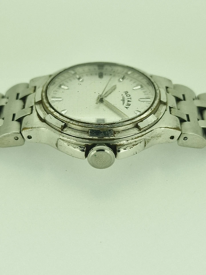 Rotary Reloj Hombre Cuarzo 11123 Plateado Acero Inoxidable - FUNCIONA - *Cierre Roto* Foto 4 de 4