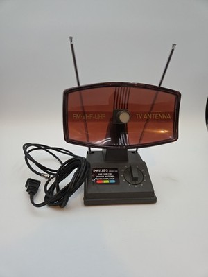 Vintage Philips UHF/VHF/FM Indoor Antenna w/ Amplifier Model
