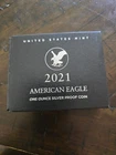 2021-W AMERICAN EAGLE SILVER $1 PROOF COIN U.S. MINT ORIGINAL CASE/COA