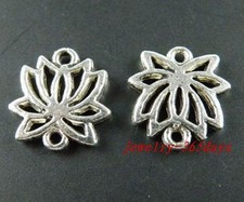 60pcs Tibetan Silver 1-to-1 Flower Connectors 16x15mm 1893