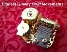 Gold Music Box Movement - - Songs A thru N - Classical - Musical 18 Note Sankyo