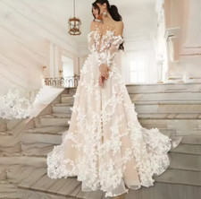 O-Neck Exquisite Wedding Dresses For Bride Zipper Chiffon Appliques Cap Sleeve