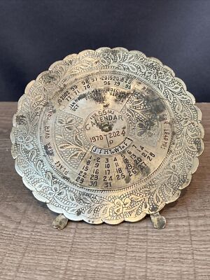 Vintage Brass Perpetual 55 Year Calendar 1955-2011