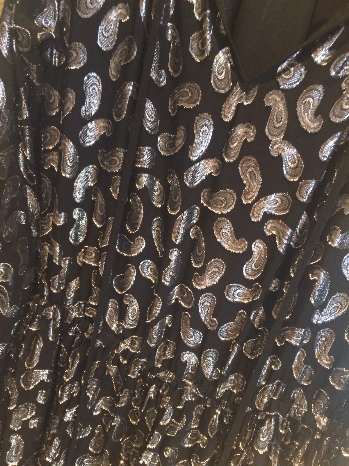 Abito Michael Kors manica lunga paisley metallizzato jacquard nero MK taglia XS