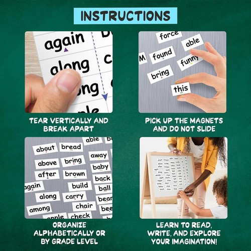 Sight Word Magnets for Fridge - 632 pc Home School Essentials - Magnetic - Picture 8 of 8
