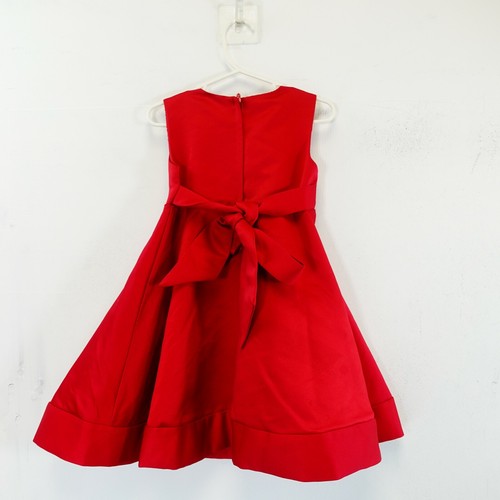 PRINCESS FAITH Girl Dress 3T Red White Formal Party Ribbon Rhinestone Jewel - Picture 9 of 10