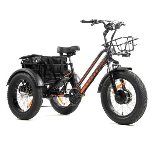Black Electric Trike Tricycle 3 Wheeler Cycle 48V 750W 18AH Scooter Bike E-Bike - Picture 4 of 14