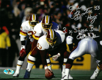 Jeff Bostic signed Washington 8X10 Photo dual #53 HOGS & 3X SB Champs - MAB Holo