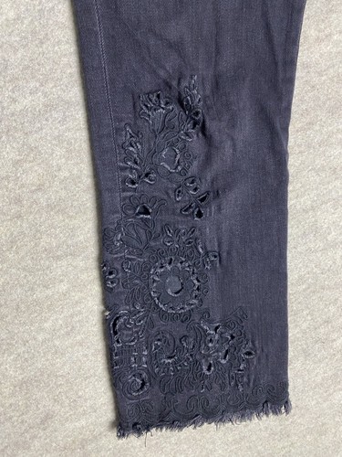 Free People Embroidered Girlfriend Jean Black/Gray Size 30 - Picture 4 of 11
