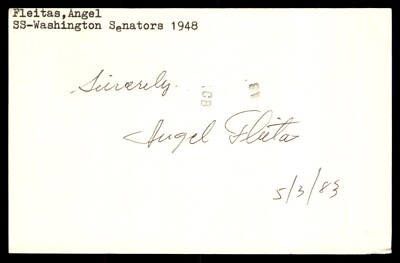 Angel Fleitas Baseball Signed Index Card Auto Autograph (no COA) *e1