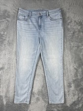 Chico's Jeans Womens 10R US Blue So Slimming Girlfriend Slim Leg Ankle Stretch