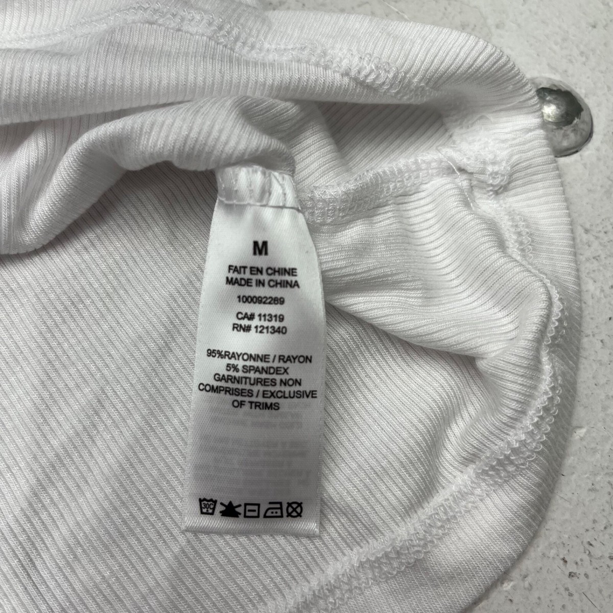Dynamite Bright White LS Ribbed Turtleneck Top Womens Size Medium