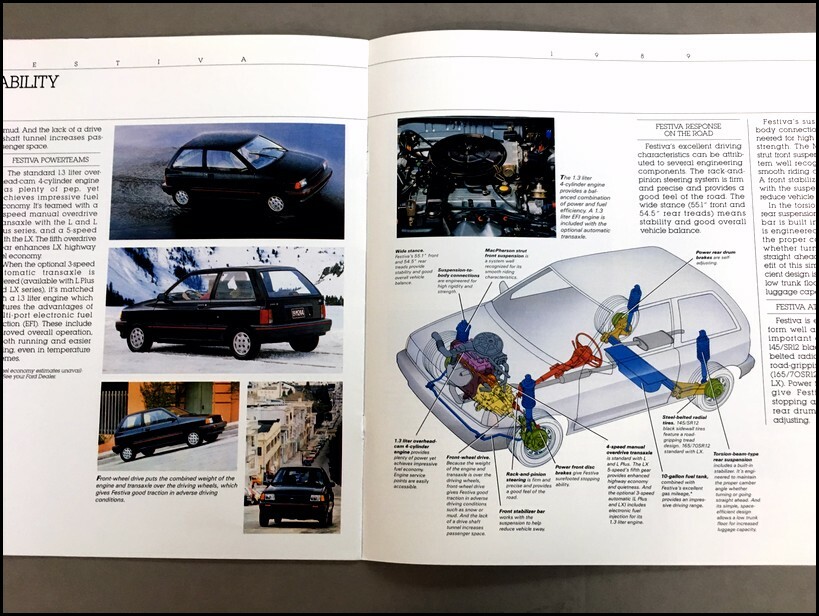 1989 Ford Festiva 12-page Original Sales Brochure Catalog