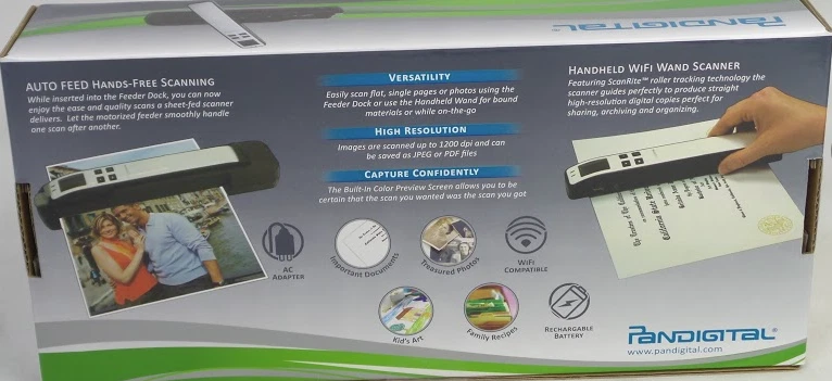 Pandigital Handheld Wi-Fi Wand Scanner S8X1103 w/ Feeder Dock Leopard - Image 2 of 3