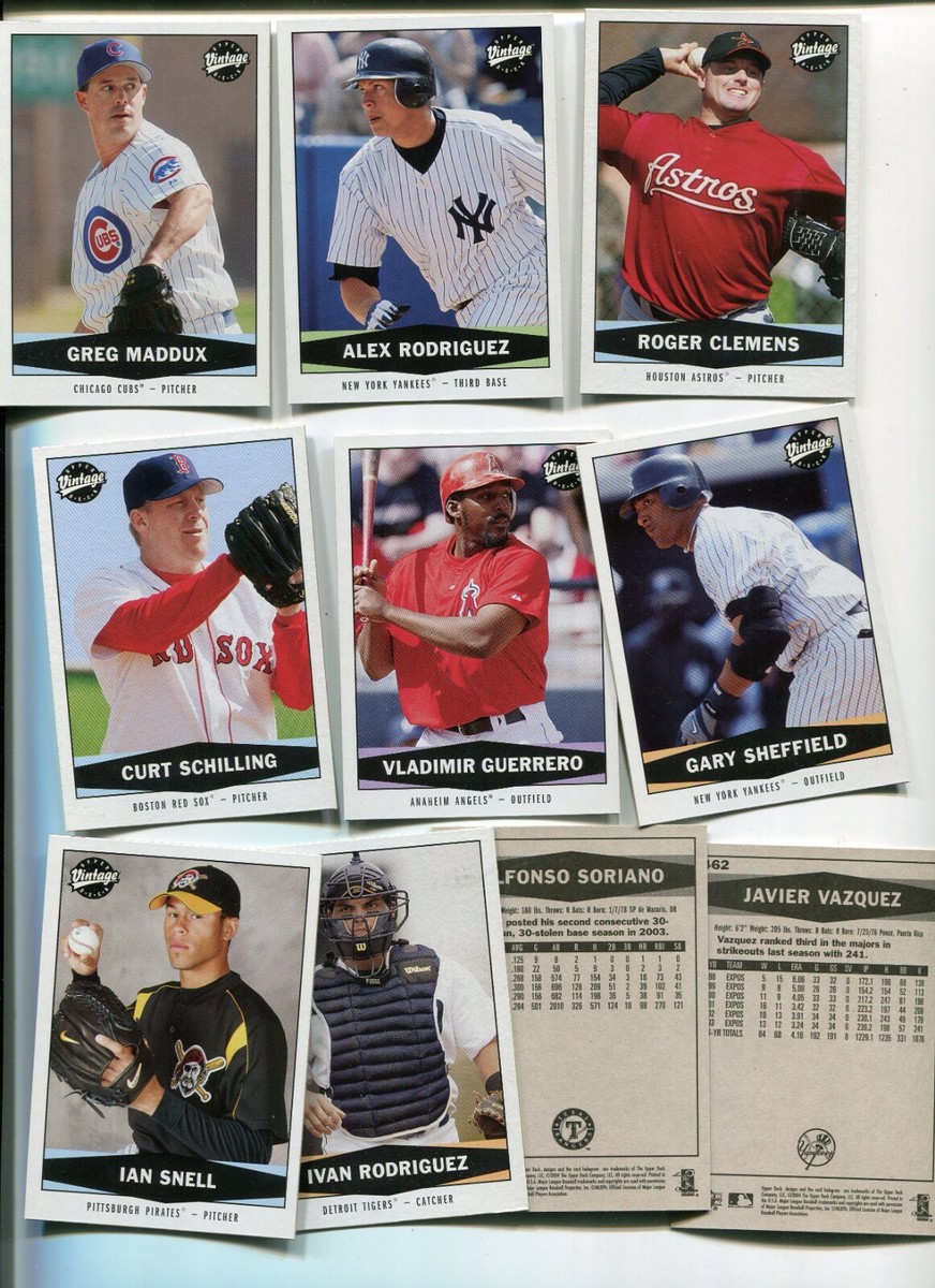 2004 UPPER DECK VINTAGE UPDATE BASEBALL CARD SET 50 DIFFERENT MLB