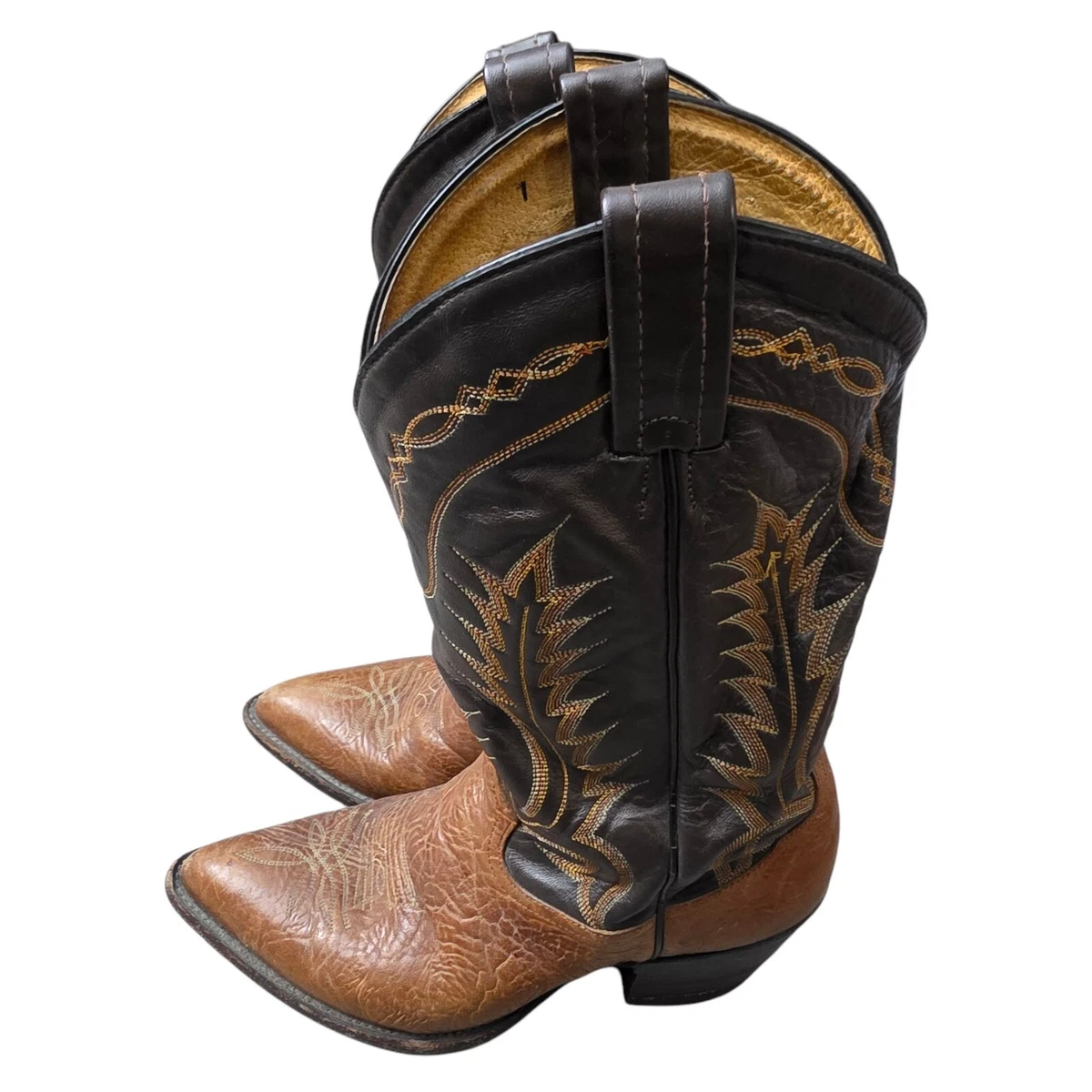 Bottes Western Homme Morgan Miller – Cuir Gris – Vintage – Pointure 7,5 E (US)