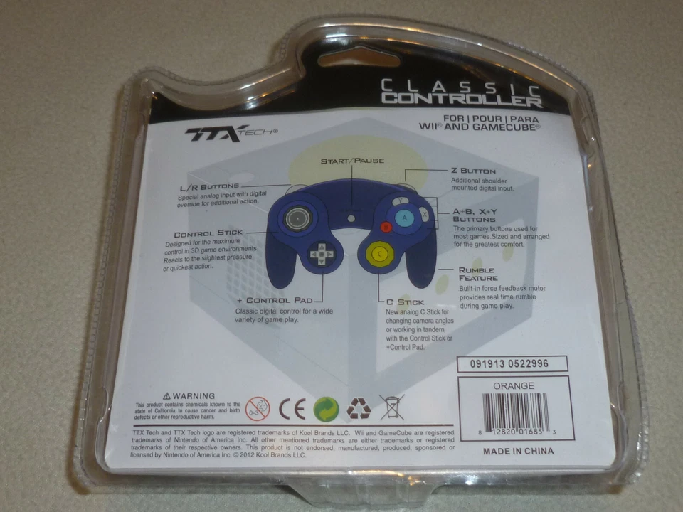 NEW NINTENDO GAMECUBE ORANGE GAME TECH TTX TECHNOLOGY CLASSIC CONTROLLER GAMEPAD - Image 2 of 2