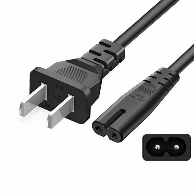 2 Pack 2 Prong Figure 8 AC Power Cord Cable US Plug for PS3 Slim Laptop Adapter eBay