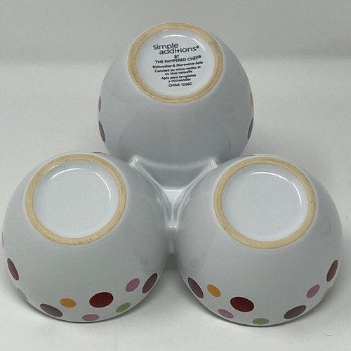 Pampered Chef Simple Additions Three Part Condiment Dish Polka Dots Retired Rare - Picture 5 of 9