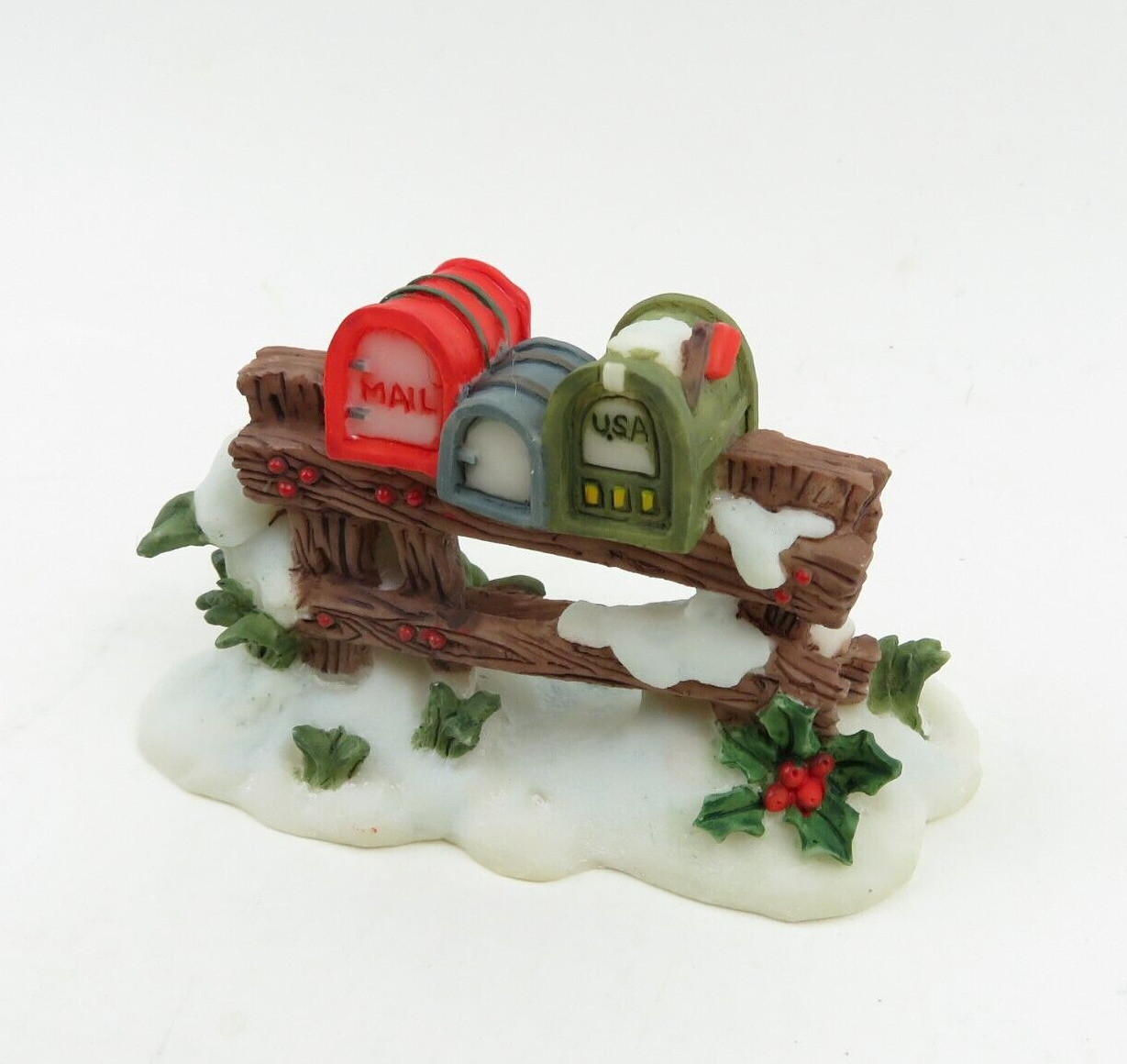 VTG Holiday Time Christmas Village Accessory Collectible - MAILBOXES - 2" T- NIP
