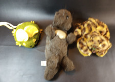 LOT OF 3 Vintage 1970's Pillow Pets Plush, Otter Mouse  Leopard
