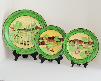 Antique Set of 3 Rare ''Ye Olde English'' Welsh Rarebit Dishes