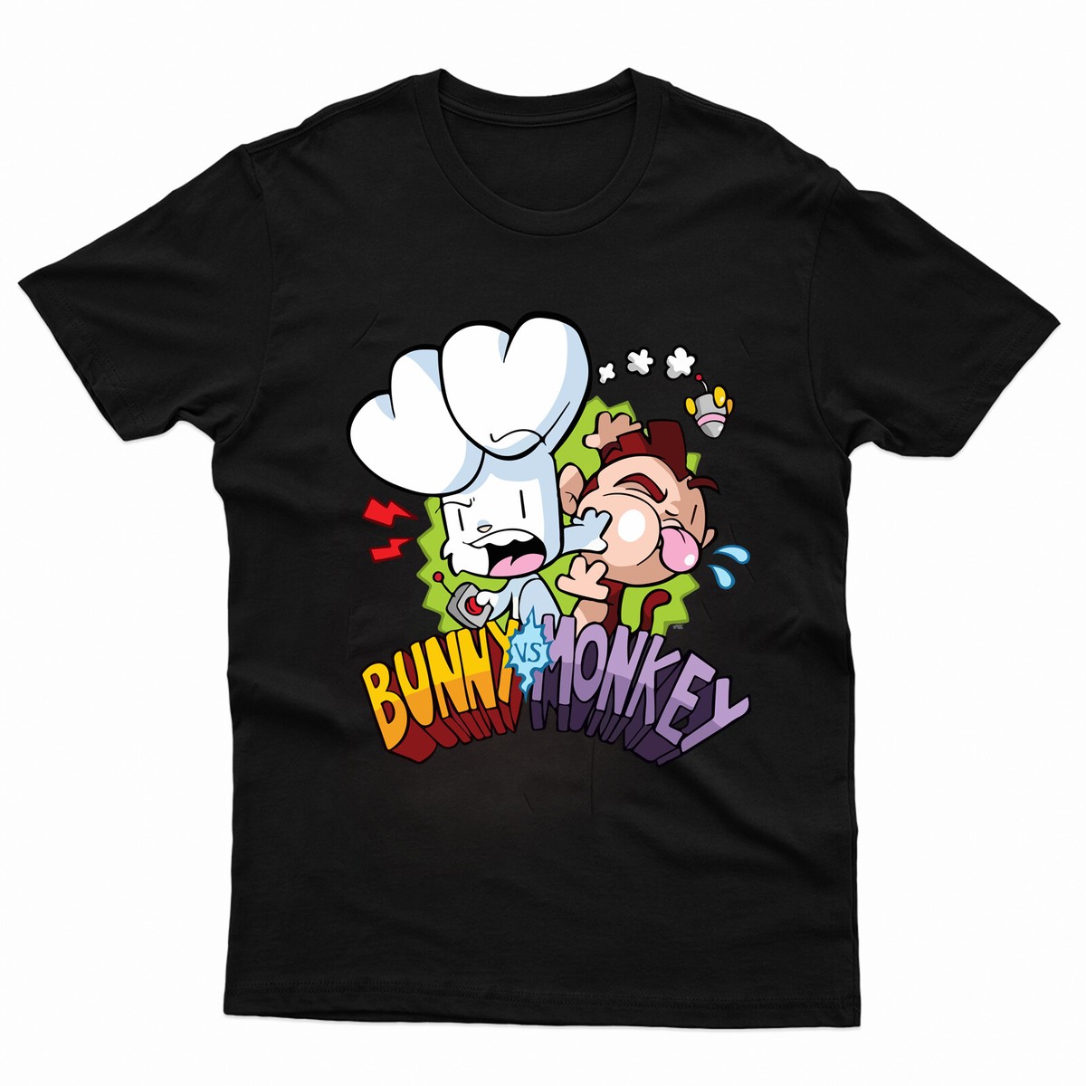 Bunny Vs Monkey T Shirt Book Day Cartoon Children Kids Boys Book Story Xmas