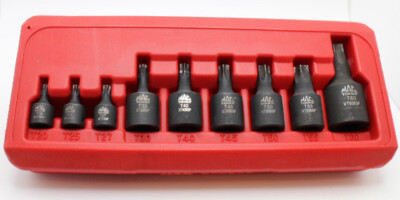 Mac Tools STP9PT 9pc TorX Impact Socket Set w/ Tray T20-T60 Made in USA READ