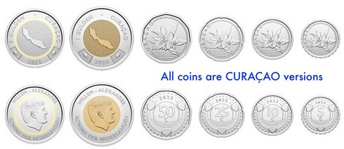 CURACAO ONLY 6-coin set 5 10 25 50 cents 1 5 gulden 2025 UNC - No Sint Maarten