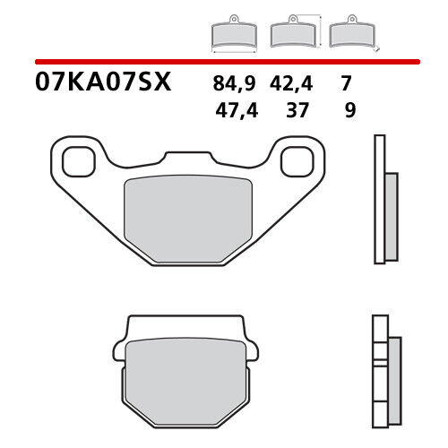 Paire Plaquette de Frein Arrière BREMBO PGO X-Rider 150 03> - Photo 1/9