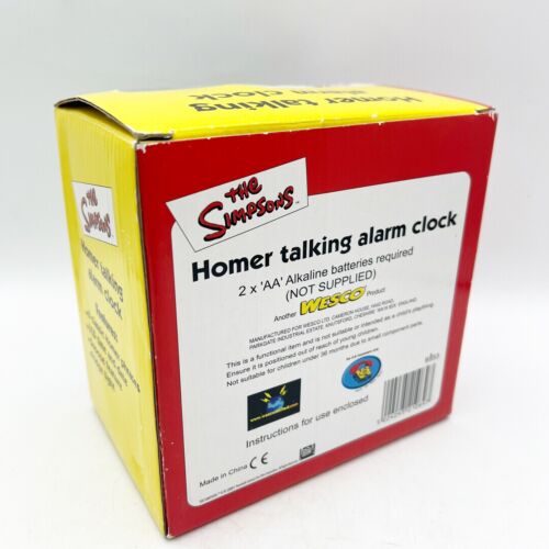 The Simpsons Homer Talking Alarm Clock Animated Light/Sound Wesco 2001 RARE NEW - Picture 4 of 4