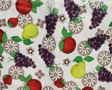 Peva Vinyl Tablecloth 52"x 70" Oblong seats 4-6 people FRUITS ON WHITE 1, BH