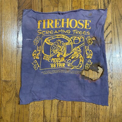 Vintage Screaming Trees Firehose 80s 1988 Back Patch from Tee Shirt Distressed