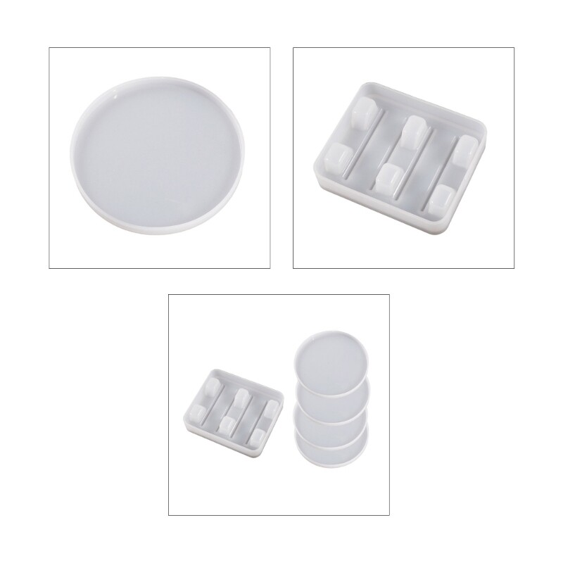 Round Silicone Cup Pad Mold Silicone Material for DIY Resin Art Projects