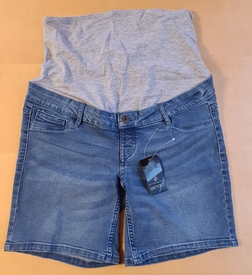 esmara Damen Umstands Jeansshorts Umstandshose Schwangerschaftshose Shorts Gr.38