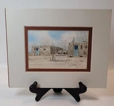 Vtg Original Southwestern Watercolor Pueblo Village Adobes Signed Kimura 1991